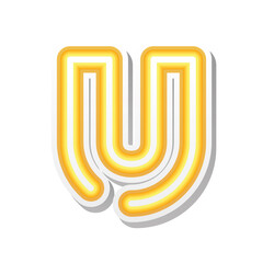 letter U in orange neon font