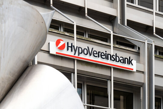 HypoVereinsbank sign on a facade in Stuttgart, Germany 2020