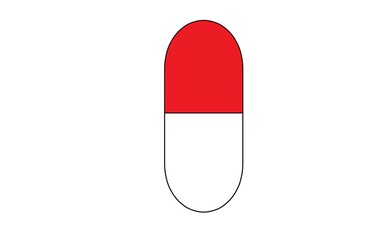 red and white medical capsule