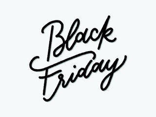 Black friday. Hand written lettering isolated on white background.Vector template for poster, social network, banner, cards.