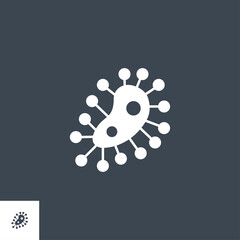 Microbe related vector glyph icon. Isolated on black background. Vector illustration.