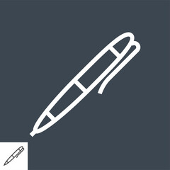 Pen Thin Line Vector Icon. Flat icon isolated on the black background. Editable EPS file. Vector illustration.