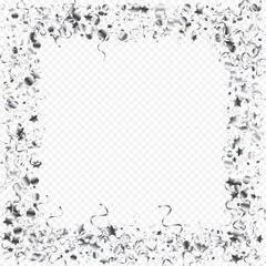 Silver Confetti Fun Vector Transparent 
