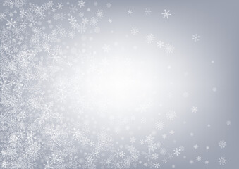Fototapeta premium Silver Snowflake Vector Gray Background. Xmas 
