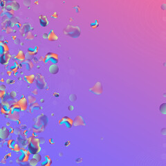 Fototapeta na wymiar Iridescent Bubbles Trendy Vector Blue Background. 