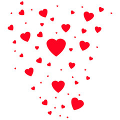 Stream of hearts, great design for any purposes. Abstract love symbol. Vector illustration confetti background. Stock image. EPS 10.