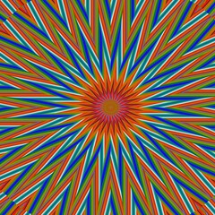 multi-colored stripes emanating from the center 