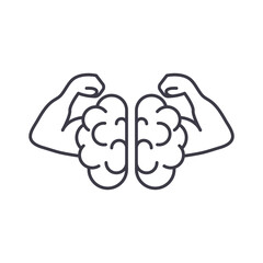 Will power icon, linear isolated illustration, thin line vector, web design sign, outline concept symbol with editable stroke on white background.