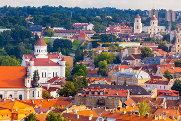 Aerial view on Vilnius, the capital of Lithuania.