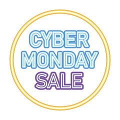 cyber monday sale lettering on a circle