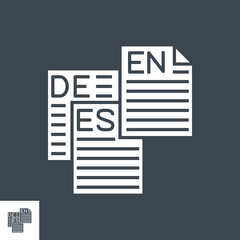 Language Related Vector Glyph Icon. Isolated on Black Background. Vector Illustration.