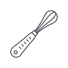 Whisk icon, linear isolated illustration, thin line vector, web design sign, outline concept symbol with editable stroke on white background.