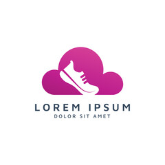 cloud and shoes negative space logo design