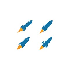 Naklejka na ściany i meble rocket logo icon vector template
