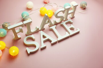Flash Sale alphabet letter with cotton ball LED decoration on pink background