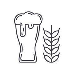 Wheat beer glass icon, linear isolated illustration, thin line vector, web design sign, outline concept symbol with editable stroke on white background.
