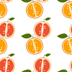 Fresh Grapefruit and Orange. Pattern