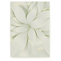 Poster with vintage line art isolated on white background. Abstract wavy pattern on motifs of art Deco. Hand drawing style on floral theme © eriksvoboda