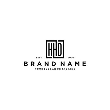 letter HHD square logo design vector