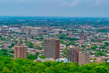 Montreal skyline is seen from a vantage point, Canada