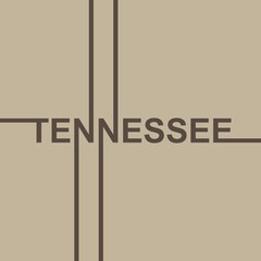 Image relative to USA travel. Tennessee state name in geometry style design. Creative vintage typography poster concept.