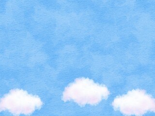 明るい青空と雲のイラスト背景素材