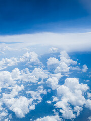 Fototapeta premium View of blue sky background with white cloud on high level