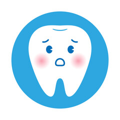 かわいい歯のアイコン（困る）