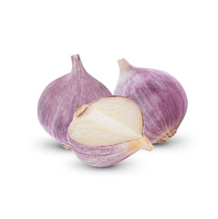  Garlic isolated on white background.