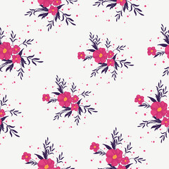 seamless pattern of exotic summer flowers and leafs vector pattern with flowers and leaves, Elegant template for fashion prints. trending Fabric fashion pattern designs.