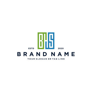 letter BHS square logo design vector