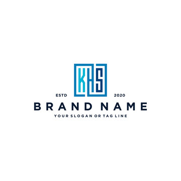 letter KHS square logo design vector
