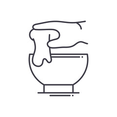 Waxing icon, linear isolated illustration, thin line vector, web design sign, outline concept symbol with editable stroke on white background.