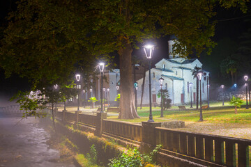 Byzantine style old temple exterior New Athos Abkhazia