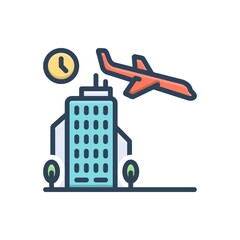 Color illustration icon for arrival