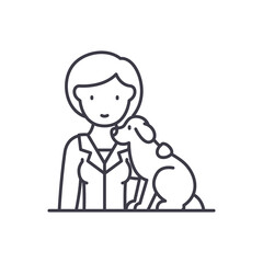 Veterinarian icon, linear isolated illustration, thin line vector, web design sign, outline concept symbol with editable stroke on white background.
