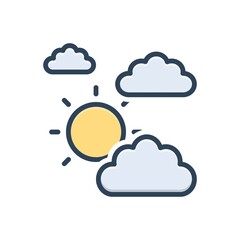 Color illustration icon for mostly