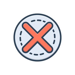 Obraz premium Color illustration icon for close