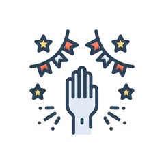 Color illustration icon for involve