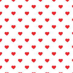 Fototapeta na wymiar Valentin's red heart pattern. Seamless background