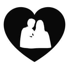 silhouette of a couple with heart