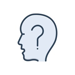 Color illustration icon for concerned