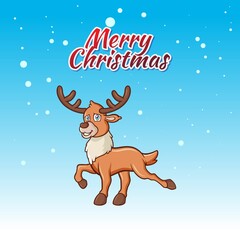 Christmas reindeer character for design needs with a winter theme like a logo girft card or greeting card and etc
