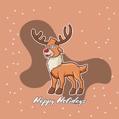 Christmas reindeer character for design needs with a winter theme like a logo girft card or greeting card and etc