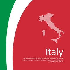 Abstract waving italy flag mosaic map. Creative background in italy flag colors for holiday card design. National poster. State Italian patriotic cover, business booklet, flyer. Vector design
