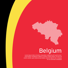 Abstract waving belgium flag mosaic map. Creative background for belgium holidays design. Business booklet. Flat style. Graphic background for poster. Vector illustration of the belgian flag. banner