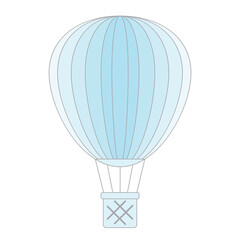 blue hot air balloon logo vector