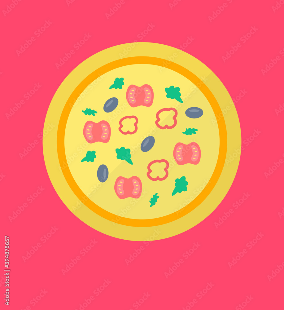 Sticker italian pizza vector