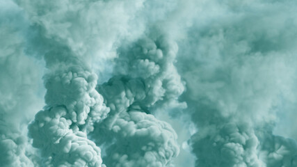 Abstract 3D illustration - vivid background of dense smoke, waste concept