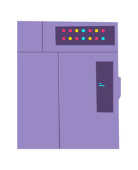 Server rack cartoon vector illustration isolated. Internet equipment for storing and processing information, database